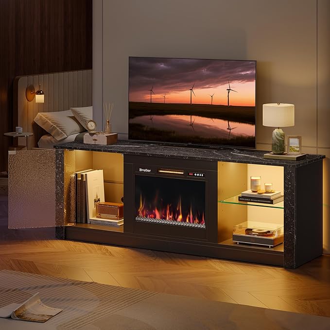 Bestier 63" Modern Fireplace TV Stand - Image 7