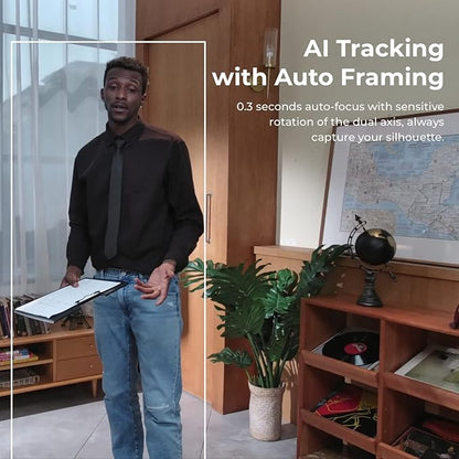 OBSBOT Tiny PTZ 4K Webcam, AI Powered Framing & Autofocus, 4K Video Conference - Image 3