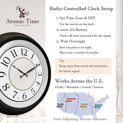 FOUNTAIN DESIGNS Galaxy 18 Inch Luminous Atomic Wall Clock - Image 2