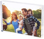 SimbaLux Magnetic Acrylic Picture Photo Frame 8x10 inches UV Protection | 24mm Thick, Clear Glass Like, Double Sided Frameless Desktop Floating Display, Free Standing, 20% Thicker than Most, 1 Pack