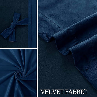 JIUZHEN Navy Velvet Curtains 84 inches - Image 5