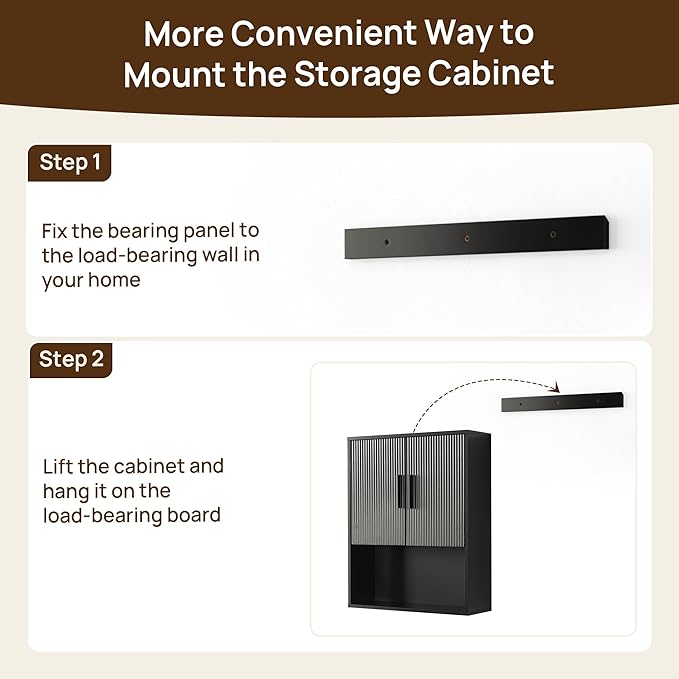 Modern Fluted Bathroom Wall Cabinet - Image 8