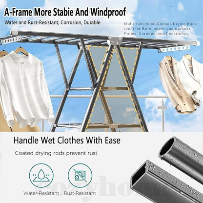 Heavy Duty Clothes Drying Rack Foldable –71" Extra Large Clothes Airer Drying - Image 4