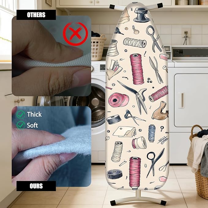 Nuxovilar Ironing Board Cover Needle Cotton 15x54 Inches | Ironing Board Cover - Image 4