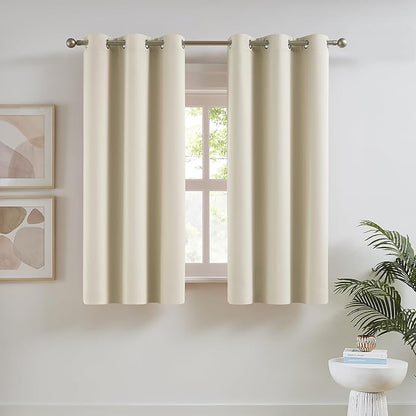 DUALIFE Light Beige Blackout Curtains 2 Panels Sets by DUALIFE