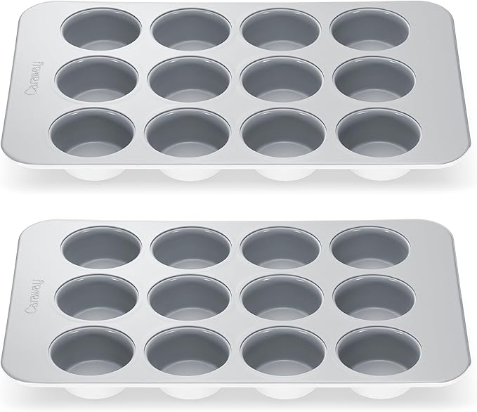 Caraway Non-Stick Ceramic 12-Cup Muffin Pan Duo by Caraway
