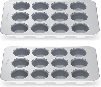 Caraway Non-Stick Ceramic 12-Cup Muffin Pan Duo by Caraway