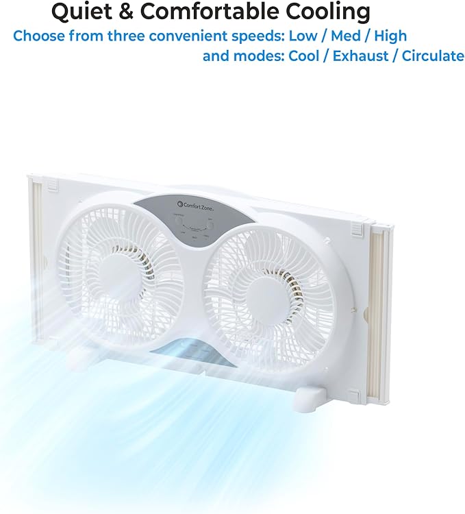 Comfort Zone Twin Window Fan - Image 5