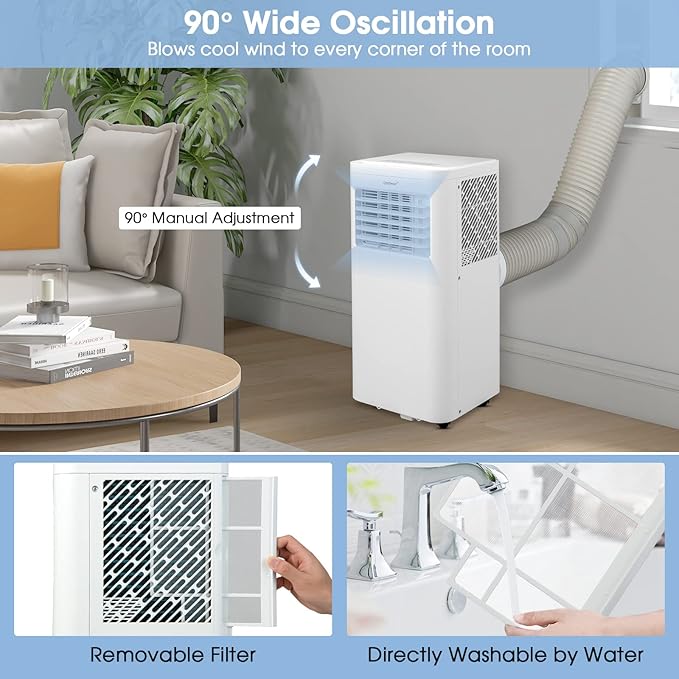 COSTWAY Portable Air Conditioner, 8000 BTU AC Unit - Image 8