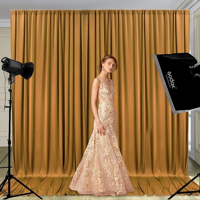 10 x 10 Feet Brown Backdrop Curtain for Partie, Background Curtains for Photo...