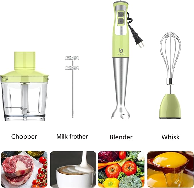 Immersion Hand Blender, UTALENT 5-in-1 8-Speed Stick Blender - Image 3