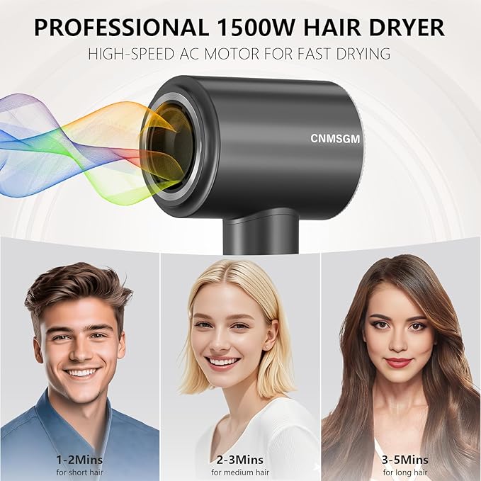 Hair Dryer, High Speed Ionic Blow Dryer, 5X-Fast Drying, 2 Billion Negative Ions - Image 3
