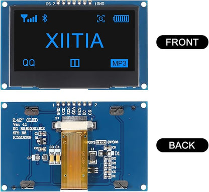 XIITIA 2pcs 2.42 inch 128x64 OLED LCD Display Module SSD1309 7 Pin SPI/IIC I2C - Image 2