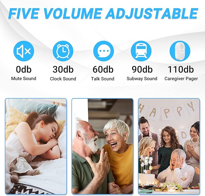 ChunHee Wireless Caregiver Pager Call Button Nurse Alert System Call Bell - Image 3