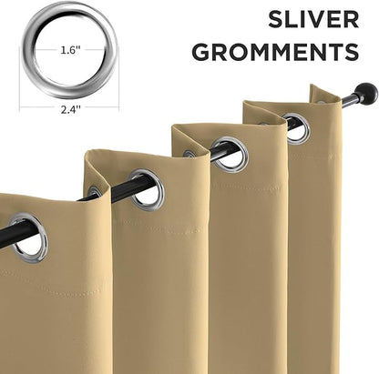 CUCRAF Beige Blackout Curtains 90 Inches Long, Thermal Insulated Noise Reducing - Image 2