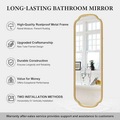48"x16" Gold Door Mirror Full Length Over The Door - Image 7