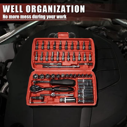 Egofine 53 Pieces 1/4 inch Drive Socket Ratchet Wrench Set - Image 6