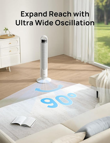 DREO Tower Fan for Bedroom, 4 Speeds, 3 Modes Standing Fans for Room - Image 3
