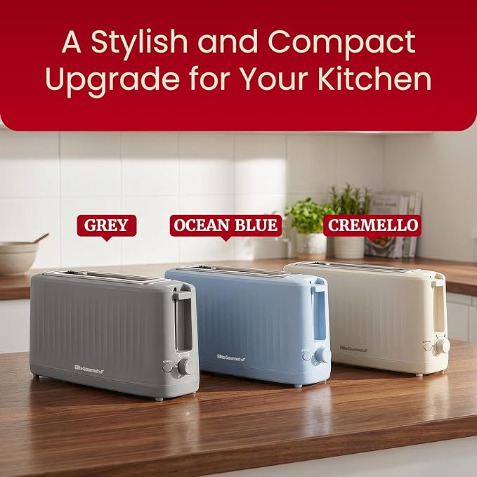 Elite Gourmet ECT2517OX SLIMTOAST™ 2-Slice, Long Slot Toaster, Cool-touch Body - Image 8