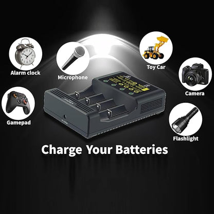 18650 Battery Charger, MIEKLALE 4-Bay 3A Fast Rechargeable Battery Charger - Image 9