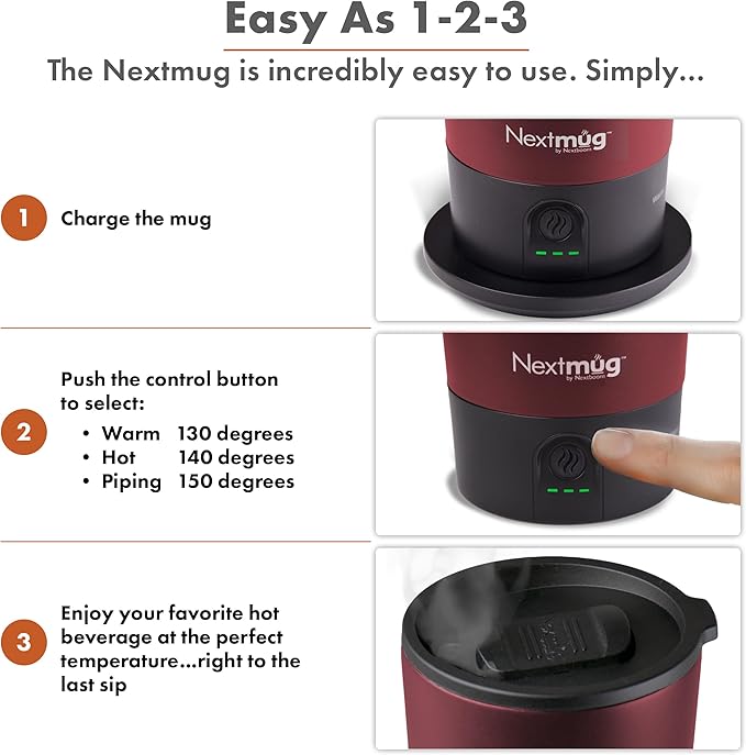 Nextmug Go - Temperature-Controlled, Self-Heating Travel Mug - Image 4