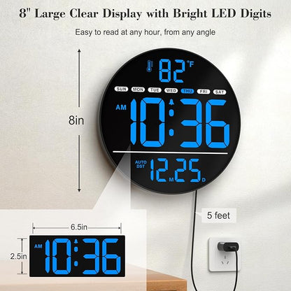 WallarGe Large Digital Wall Clock - Image 2