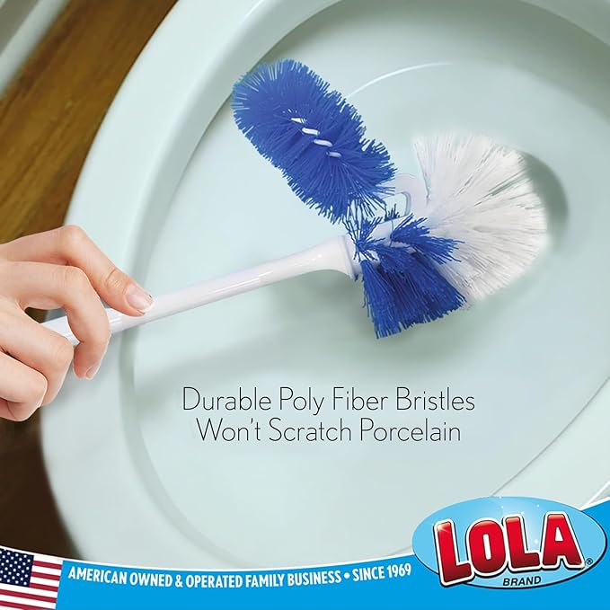 LOLA Classic Toilet Brush w/Under-The-Rim Scrubber, 24 Pack, Deep Cleans The - Image 2