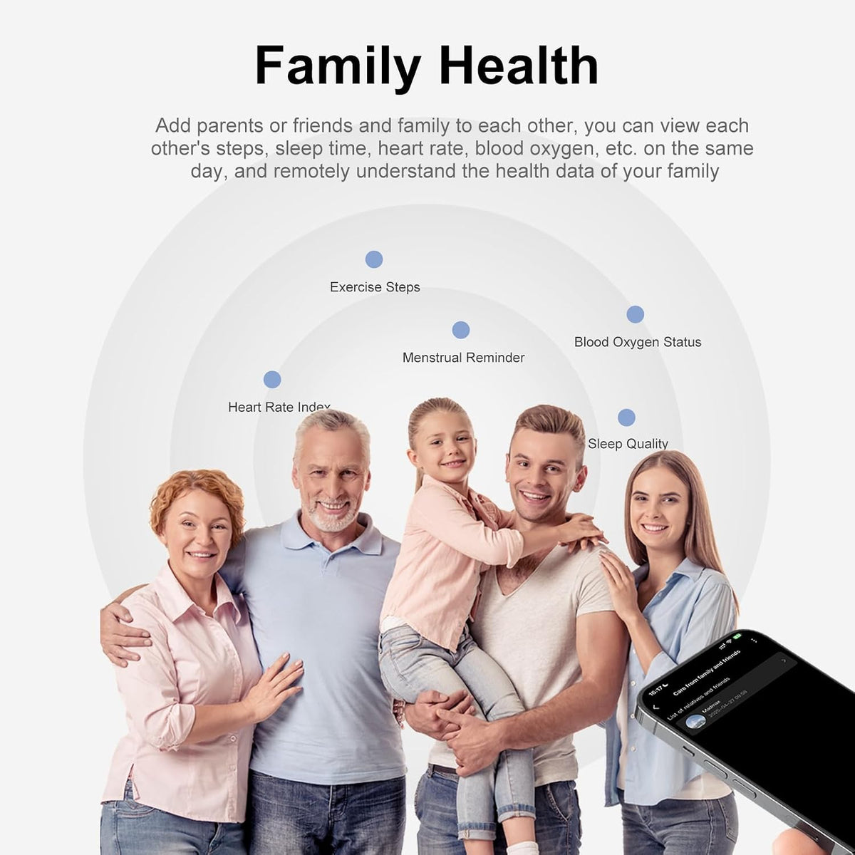 smart ring for women & men, ip68 health showing dimensions