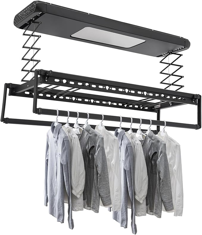 banborba Electric Retractable Airing Rack, Ceiling Mounted Clothes Drying Rack by banborba