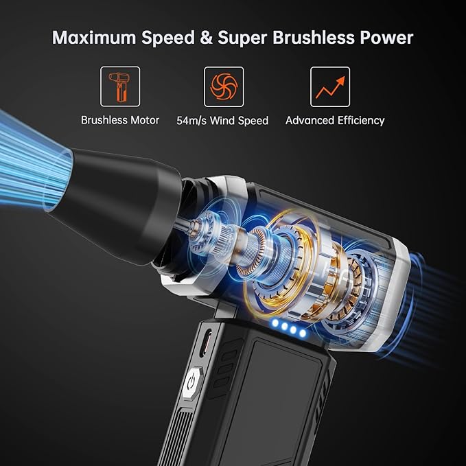 Powerful Air Duster 300000RPM, Handheld Office Duster Blower Replaced Can of Air - Image 9