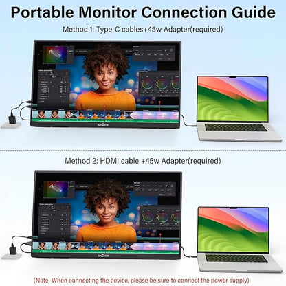 Innoview 23.8” 4K Large Portable Monitor, UHD 100%sRGB IPS Speakers USB-C HDMI - Image 5