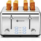 Aigostar Toaster 4 Slice 1.6" Wide Slot Stainless Steel Toasters by Aigostar