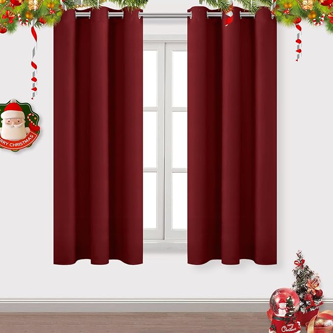 DWCN Burgundy Blackout Curtains, Living Room, Bedroom Curtains, 72 Inch Length by DWCN