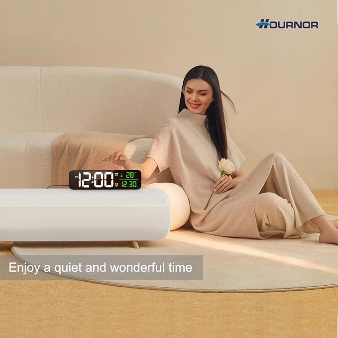 Hournor Digital Clock for Bedroom, Digital Wall Clock for Living Room Decor - Image 4