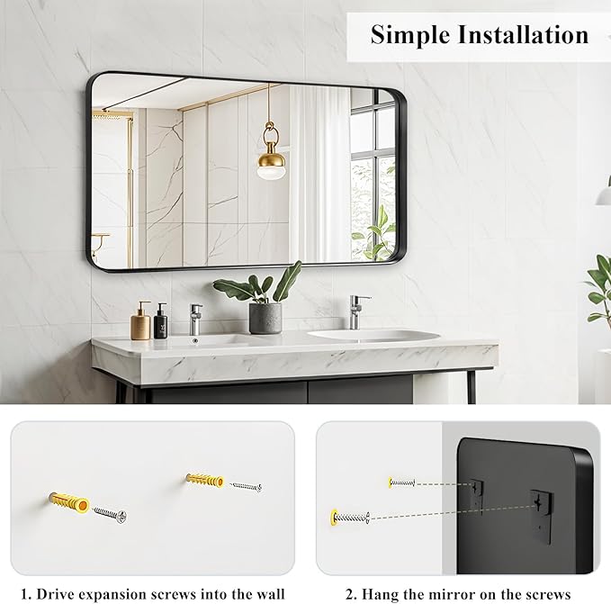 Fabuday Bathroom Wall Mirror Over Sink - Image 5