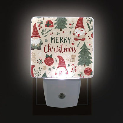 Pigsaly Led Night Light Merry Christmas Gnomes Night Light Plug in Wall Lamp - Image 4
