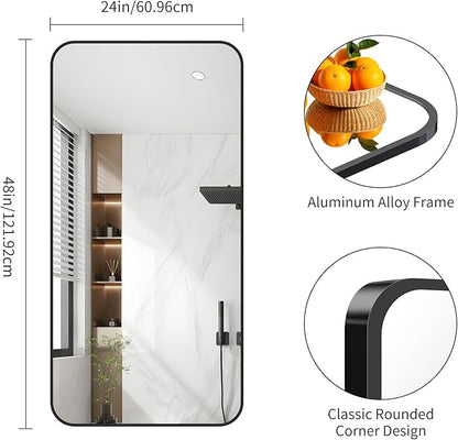 FORBATH Bathroom Mirror 48" x 24", Rectangle Black Narrow Bathroom Mirror - Image 6