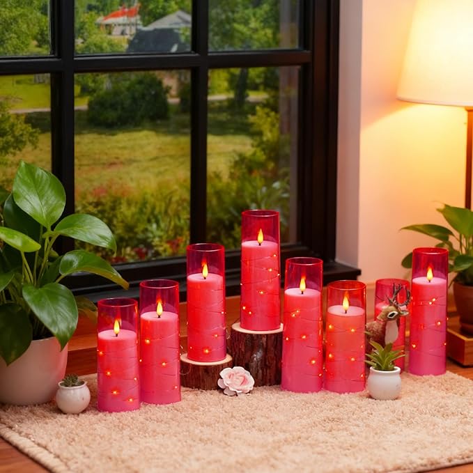 Flameless Candles with Embedded Star String, Battery Operated LED Pillar - Image 6