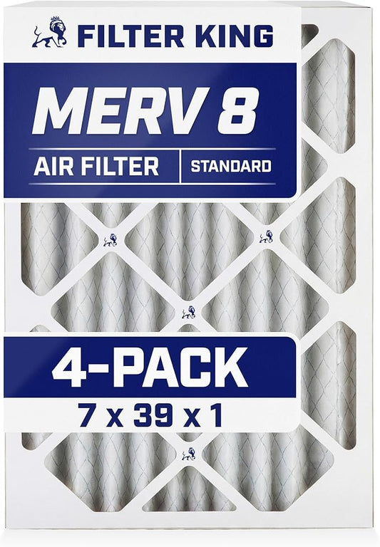 Filter King 7x39x1 Air Filter | 4-PACK | MERV 8 HVAC Pleated A/C Furnace by FilterKing