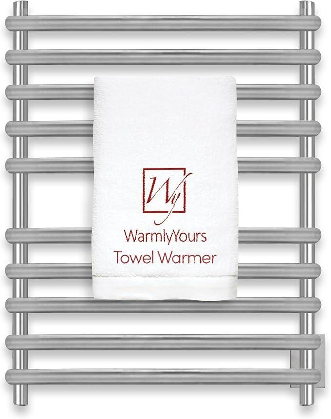 WarmlyYours Heated Towel Rack, 10-Bar Electric Towel Warmer, Brushed Stainless by WarmlyYours
