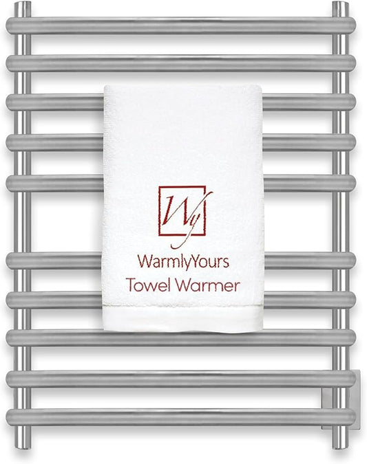 WarmlyYours Heated Towel Rack, 10-Bar Electric Towel Warmer, Brushed Stainless by WarmlyYours
