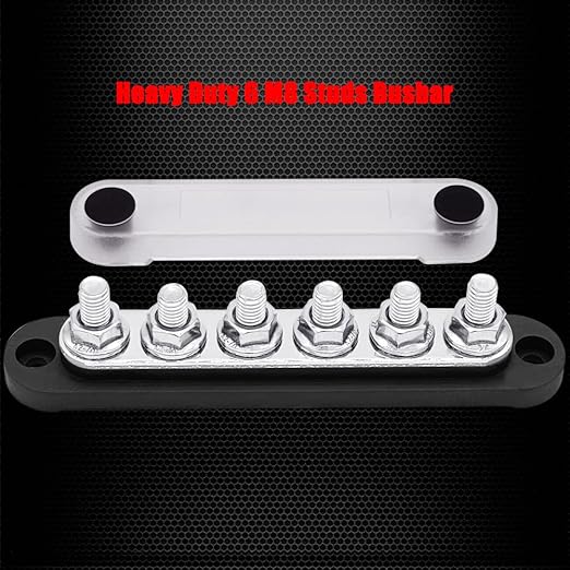 6 x M8 Studs Power Distribution Block Bus Bar 12V, Ampper 5.9" HD 200A Marine - Image 3