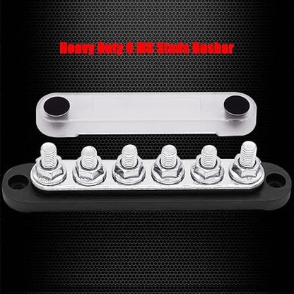 6 x M8 Studs Power Distribution Block Bus Bar 12V, Ampper 5.9" HD 200A Marine - Image 3