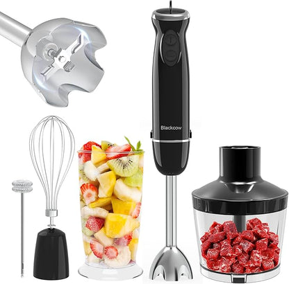Immersion Blender Set for Kitchen, 500W Extra Quiet Emulsion Blender Handheld by Blackcow