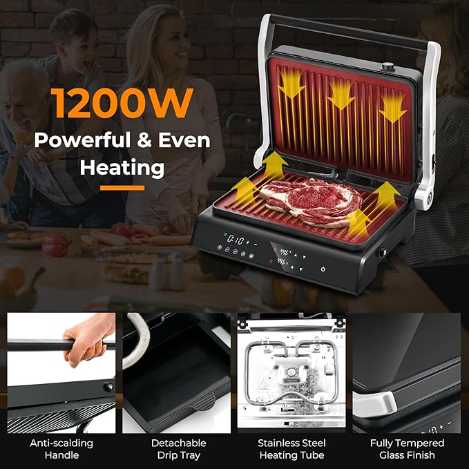 Giantex Panini Press Sandwich Maker, 3-in-1 Electric Indoor Grill, 2 Removable - Image 6