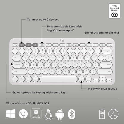 Logitech Pebble Keys 2 K380s, Slim and Portable, Easy-Switch - Image 6