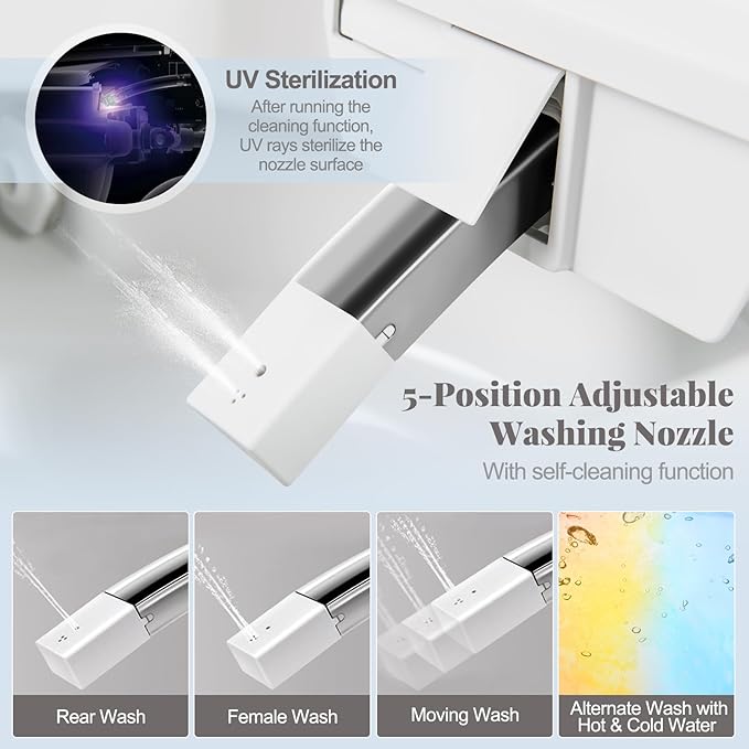 Giantex Smart Toilet, Elongated Bidet Toilet - Image 3