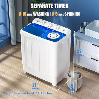 Auertech Portable Washer and Dryer Combo, 28 Lbs Twin Tub Washing Machine - Image 3