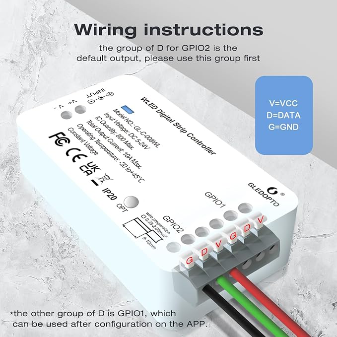 GLEDOPTO WLED Pre-Installed ESP8266 LED Strip Controller Over 100 Dynamic - Image 6