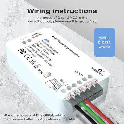 GLEDOPTO WLED Pre-Installed ESP8266 LED Strip Controller Over 100 Dynamic - Image 6